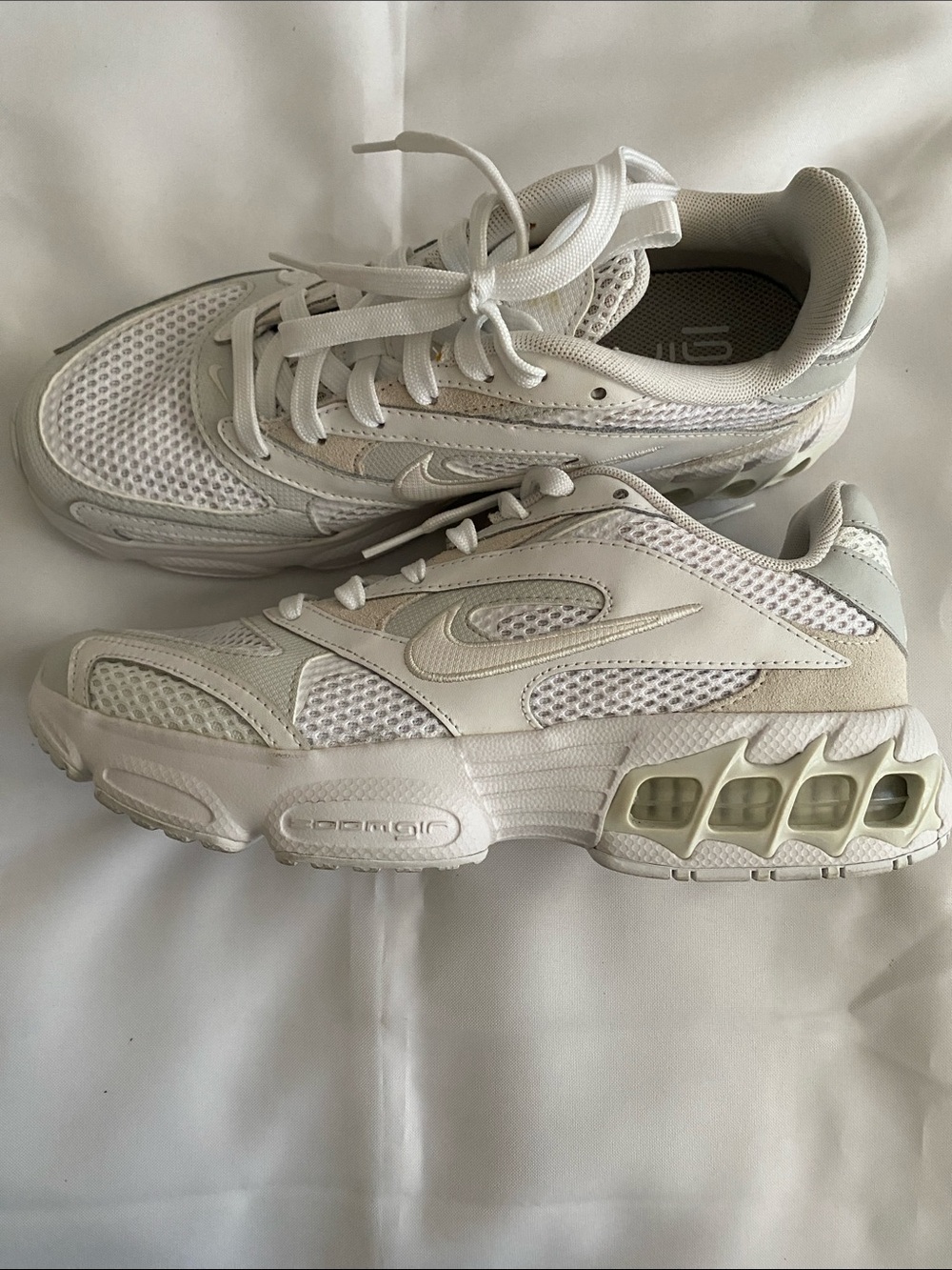 Nike Women's White Mesh and Leather Sneakers